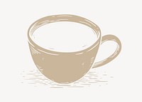 Beige coffee cup element illustration vector