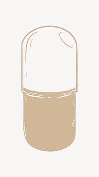 Beige capsule pill element, beige design vector