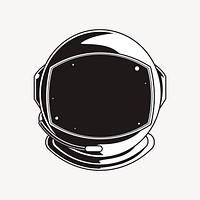 Astronaut helmet element, black & white design vector