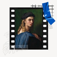 Raphael's Bindo Altoviti in film frame. Remixed by rawpixel.