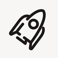 Rocket line art icon vector