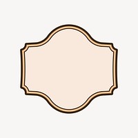 Pastel orange badge vector