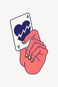 Hand holding play card illustration vector