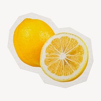 Lemon slice paper cut isolated design