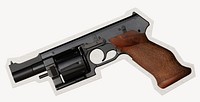 Handgun paper cut isolated design
