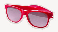Red sunglasses paper cut isolated design