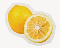 Lemon slice  paper cut isolated design