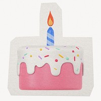 Birthday cake paper cut isolated design