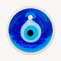 Evil eye amulet  paper element with white border