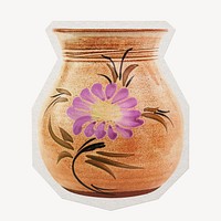 Flower vase  paper element with white border