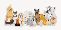 Cute pet illustrations  paper element with white border