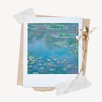 Monet instant photo mockup, aesthetic dried flower, remixed by rawpixel