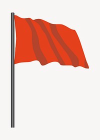 Red flag illustration. Free public domain CC0 image.