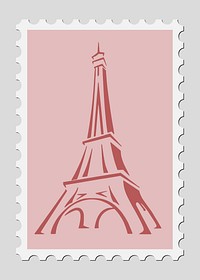 Eiffel Tower Stamp illustration vector. Free public domain CC0 image.
