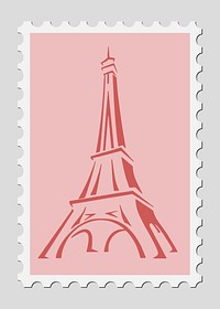 Eiffel Tower Stamp illustration psd. Free public domain CC0 image.
