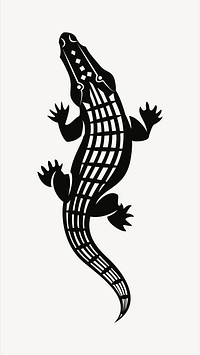 Crocodile illustration. Free public domain CC0 image.