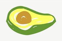 Half avocado with seed illustration psd. Free public domain CC0 image.