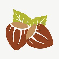 Hazelnut clipart illustration psd. Free public domain CC0 image.