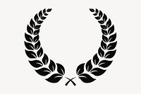 Black laurel wreath illustration. Free public domain CC0 image.