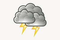 Thunderstorm illustration. Free public domain CC0 image.