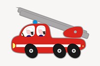 Fire truck illustration. Free public domain CC0 image.