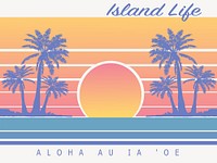 Island life clipart illustration vector. Free public domain CC0 image.