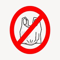 No plastic bag illustration. Free public domain CC0 image.