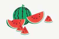 Watermelon fruit illustration psd. Free public domain CC0 image.