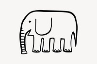 Elephant illustration. Free public domain CC0 image.