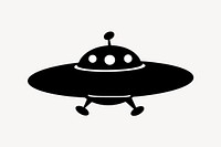 Silhouette UFO collage element vector. Free public domain CC0 image.