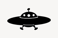 Silhouette UFO illustration. Free public domain CC0 image.