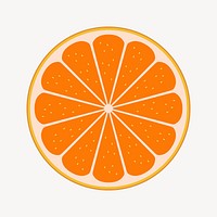 Half orange collage element vector. Free public domain CC0 image.
