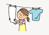 Doing laundry illustration. Free public domain CC0 image.