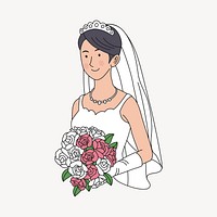 Bride illustration. Free public domain CC0 image.