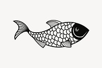 Fish collage element vector. Free public domain CC0 image.