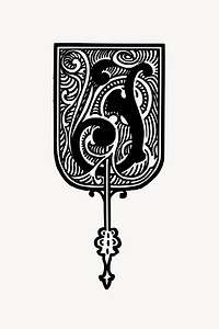 Antique crest clipart illustration vector. Free public domain CC0 image.