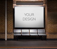 Blank mockup billboard in subway