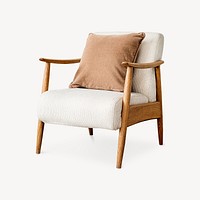Linen cushion on a chair isolated image