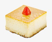 Strawberry sponge cake, dessert isolated design