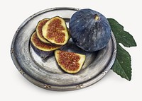 Sliced fig fruit, isolated image