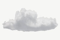 Fluffy cloud collage element, isolated image psd