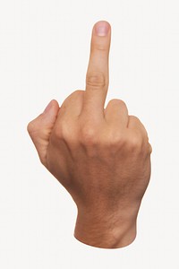 Middle-finger hand, isolated image