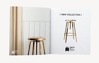 Book mockup, home furniture magazine psd