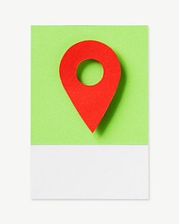 Map location marker icon collage element psd