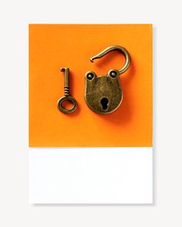 Unlocked padlock isolated design