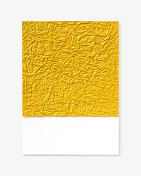 Yellow wrinkled paper collage element psd