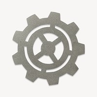 Paper craft art of cog icon isolated image