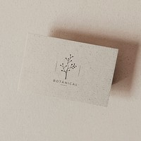 Beige blank botanical name card template