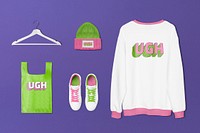 Streetwear fashion mockup psd set