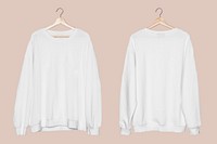 White sweater mockup psd unisex streetwear apparel